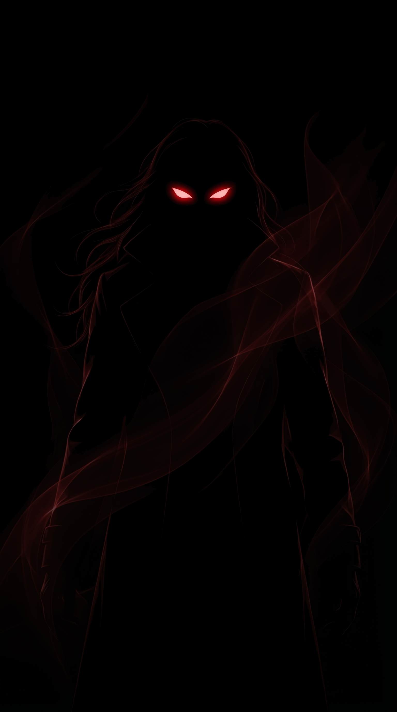 Anime Silhouette With Glowing Eyes